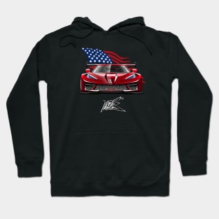 corvette c8 stingray widebody red Hoodie